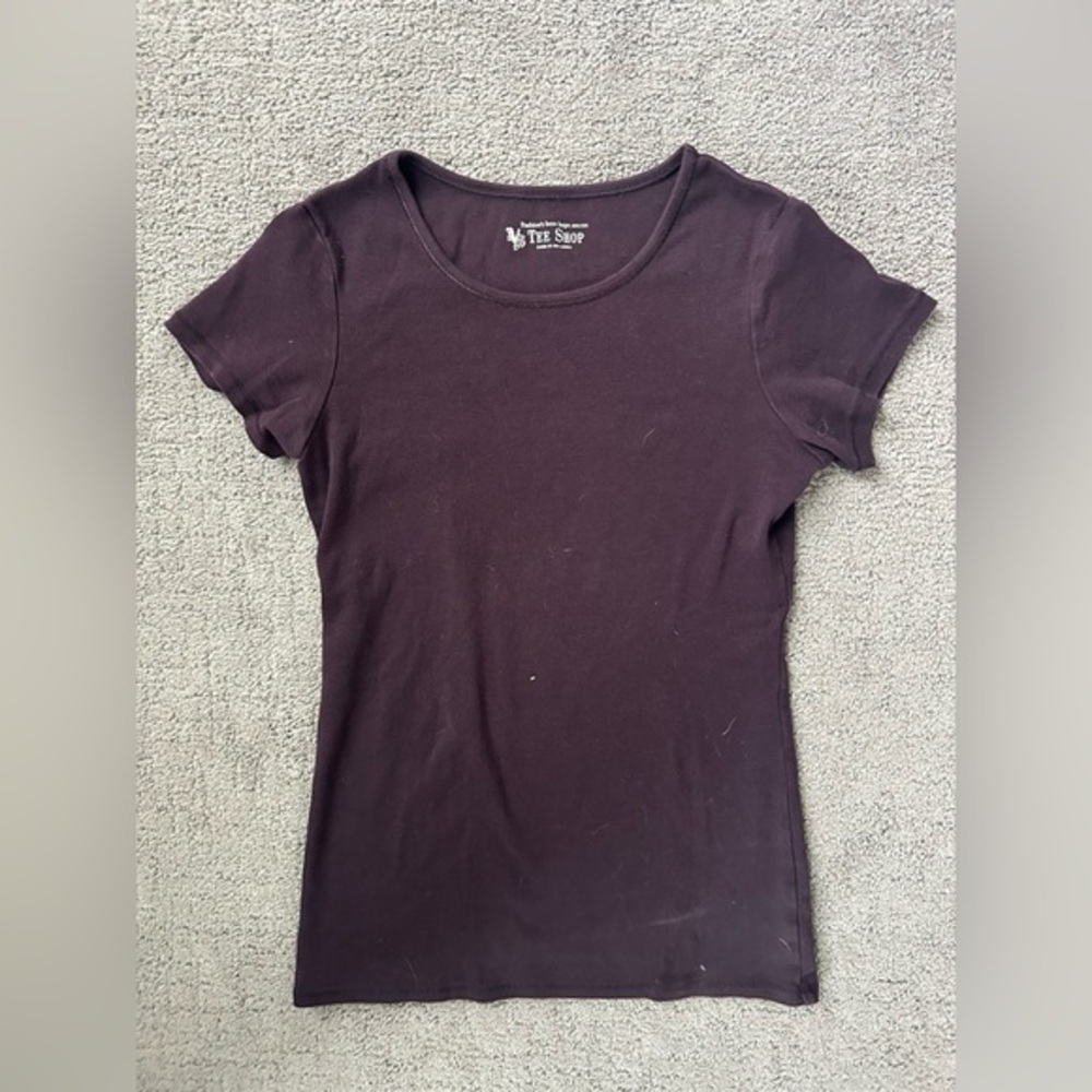 VS Tee Shop Plum Short Sleeve Tee | Soft Basic Everyday Top | Size S